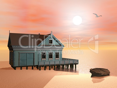 holidays at the beach - 3d render