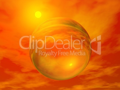 sun and bubble - 3d render