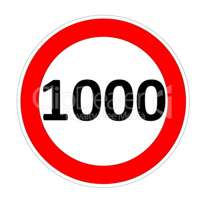 speed limit sign for 1000