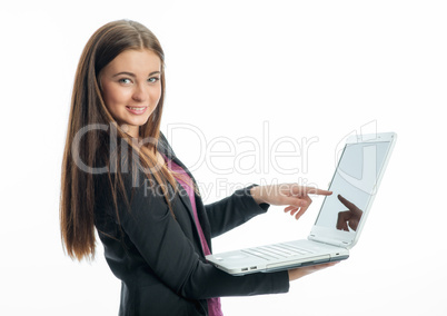 Mädchen am Laptop