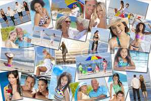 people men women children family beach vacation holiday