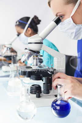 female doctor scientist researcher in a laboratory