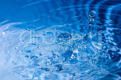 blue multi colored water drop bubbling