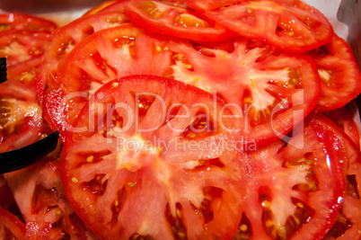 healthy natural food, background. tomatoes slices
