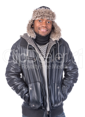 young african-american feeling cold