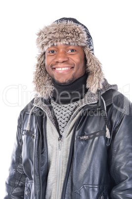 young african-american feeling cold