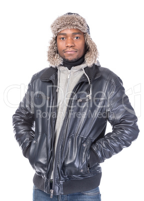 young african-american feeling cold