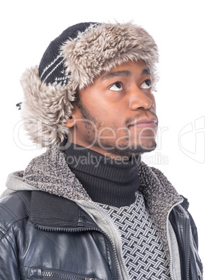 portrait of a handsome african-american with hat