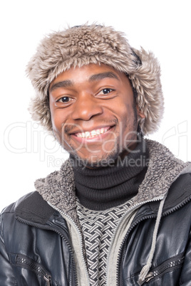 portrait of a handsome african-american with hat