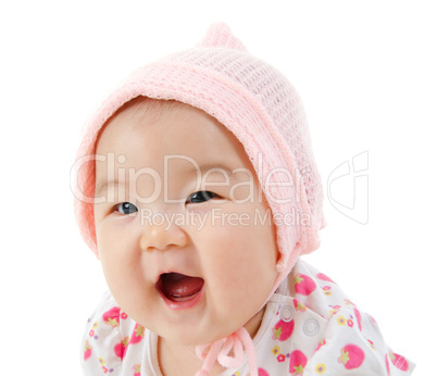 portrait of happy asian baby girl