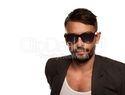 handsome man wearing sunglasses