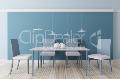 interior of dining room 3d