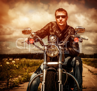 biker on a motorcycle