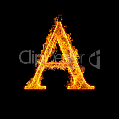 fire alphabet letter a