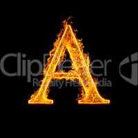 fire alphabet letter a