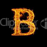 fire alphabet letter b