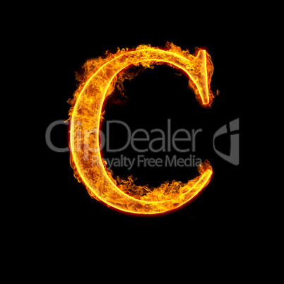fire alphabet letter c