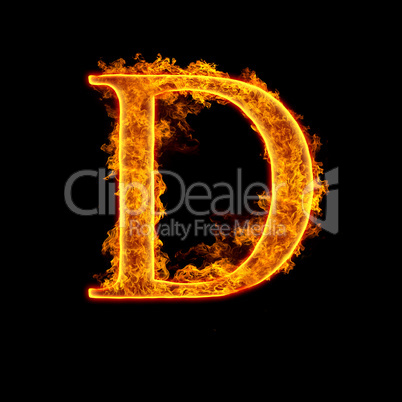 fire alphabet letter d