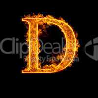 fire alphabet letter d