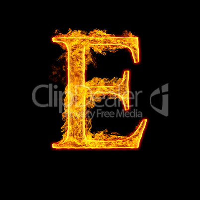 fire alphabet letter e