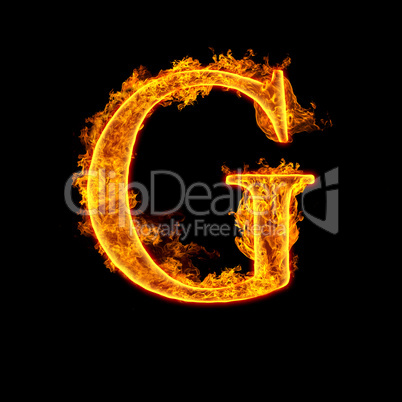 fire alphabet letter g