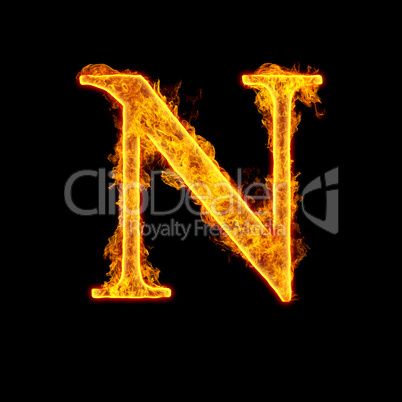 fire alphabet letter n