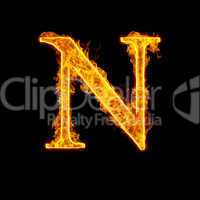 fire alphabet letter n