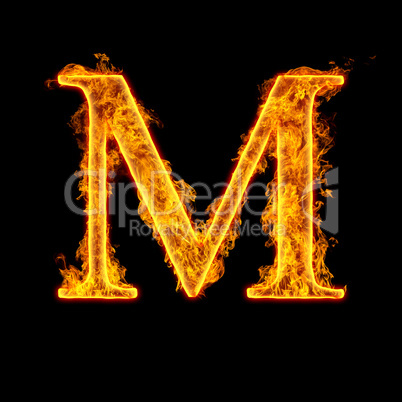 fire alphabet letter m