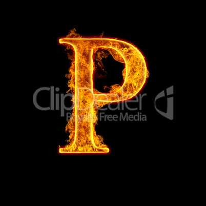 fire alphabet letter p