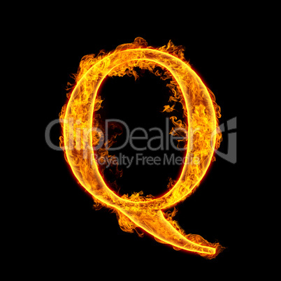 fire alphabet letter q