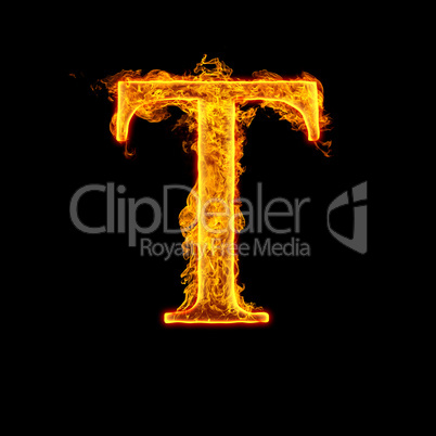fire alphabet letter t