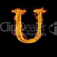 fire alphabet letter u