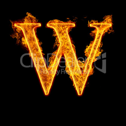 fire alphabet letter w
