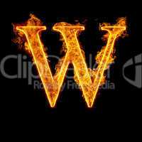 fire alphabet letter w