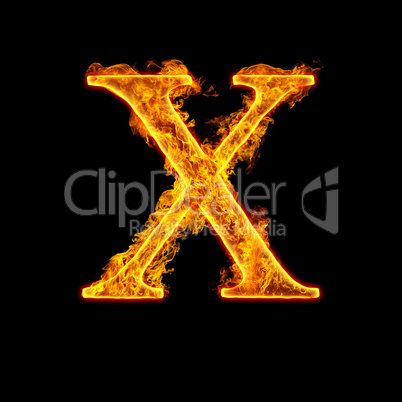 fire alphabet letter x