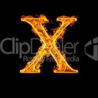 fire alphabet letter x