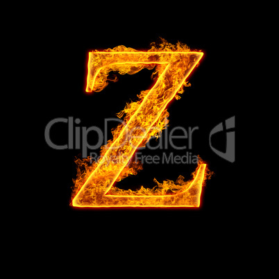 fire alphabet letter z