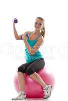 Attractive model posing with sports equipment