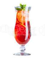 Image of goblet with refreshing fruit cocktail