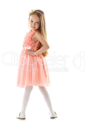 Adorable little girl posing looking at camera