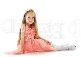 Image of cute little girl posing in smart dress