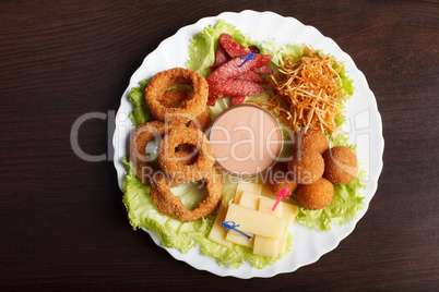 Image of crispy flavored snacks on plate