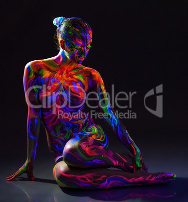 Image of strange glowing naked girl