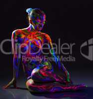 Image of strange glowing naked girl