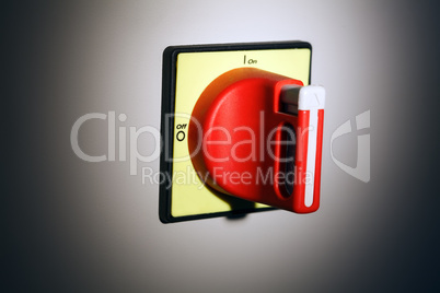 Image of big red switch, close-up