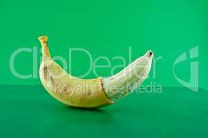 banana against a green background