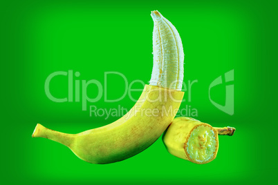 half peeled banana