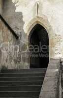 Medieval castle door.