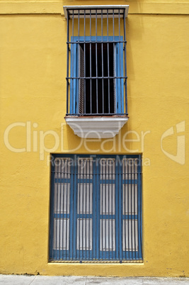 windows with bars.