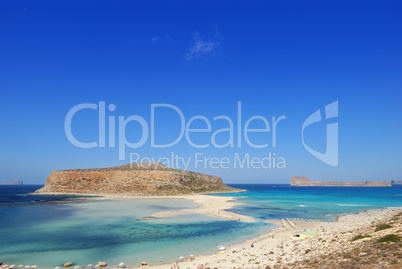 view of the lagoon ballos(balos) and the island gramvousa